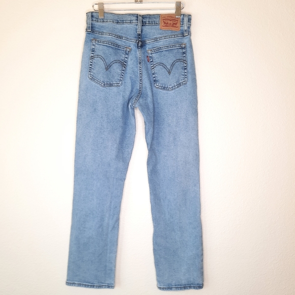 Levi's Wedgie Straight Fit High Waisted Ripped Jeans 27 - Picture 3 of 9